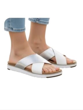 UGG Kari Metallic Criss Cross Slide Sandals